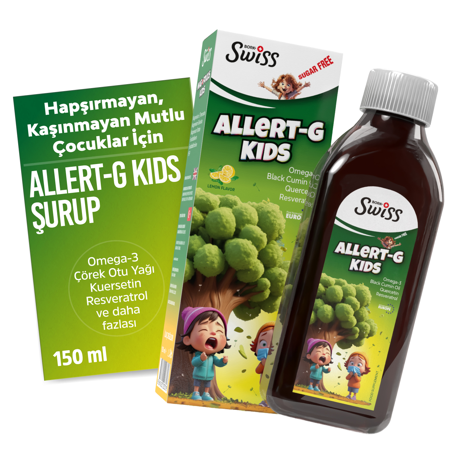 Allert-g Kids Çocuk Şurubu 150 ml Alerji Polen Ve Gıda Alerjisi Destekleyici Şurup