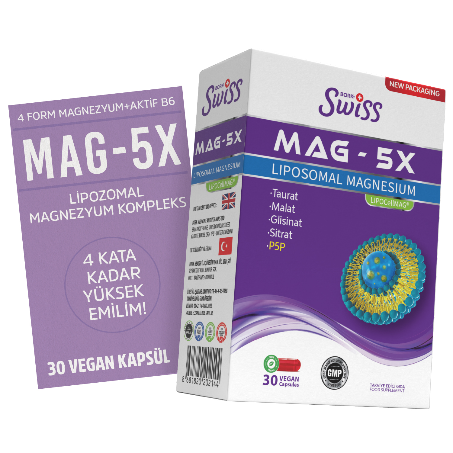 Mag-5X Liposomal Magnesium 4-lü Magnezyum 30 Vegan Kapsül