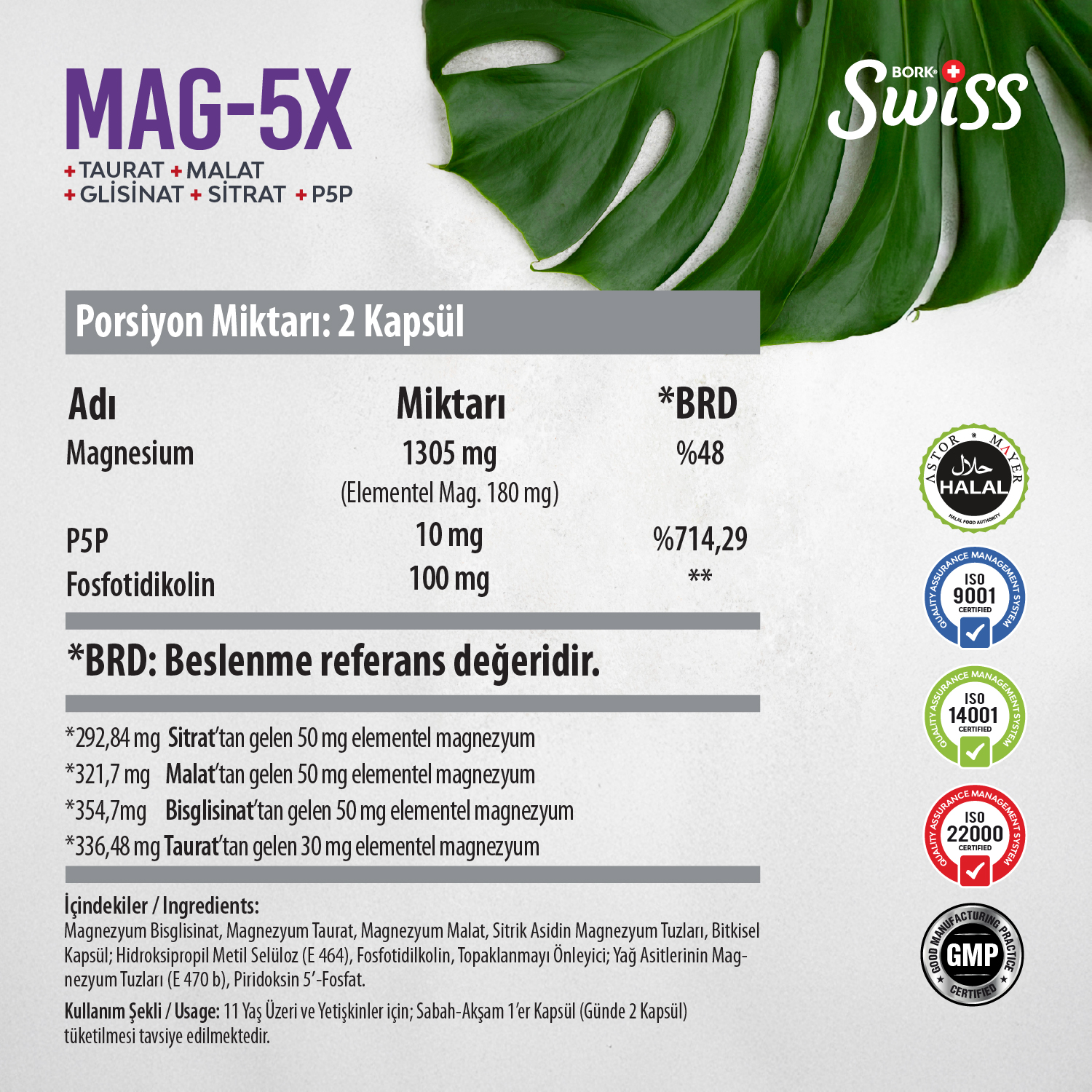 Mag-5X Liposomal Magnesium 4-lü Magnezyum 30 Vegan Kapsül
