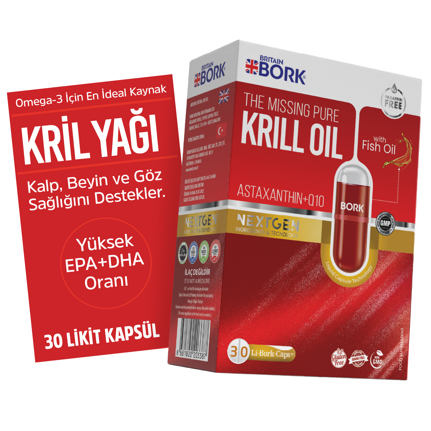 Krill Yağı 900mg Kolin ve Astaksantin İçeren 30 Liborcaps