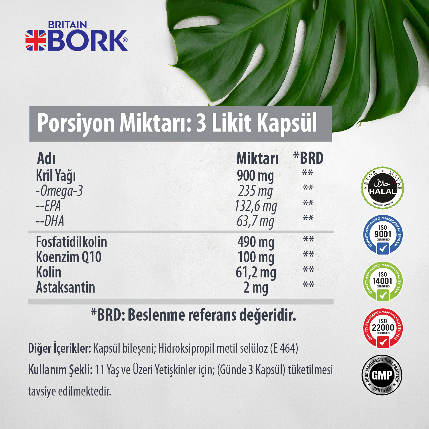 Krill Yağı 900mg Kolin ve Astaksantin İçeren 30 Liborcaps