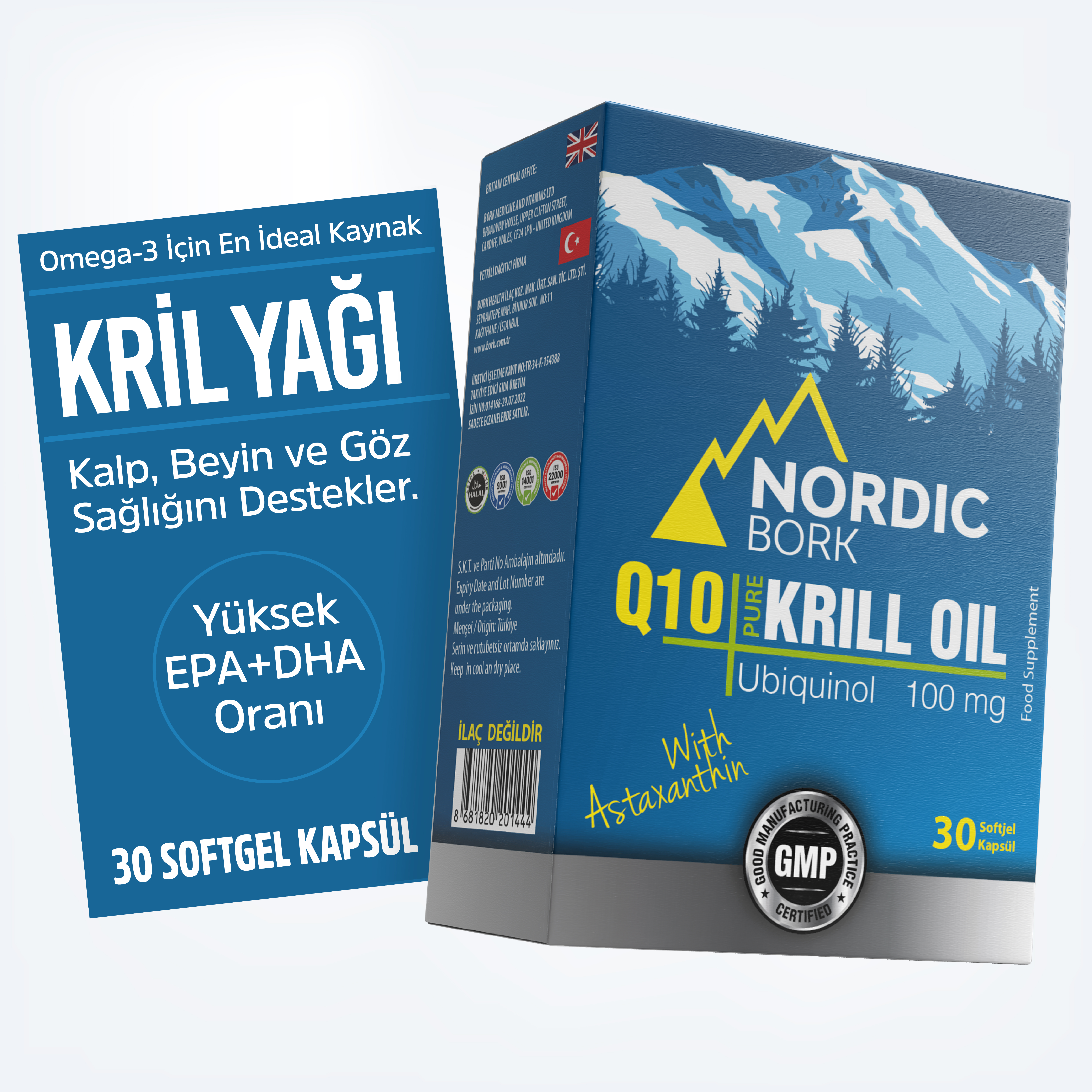 Bork Pure Krill Oil Q10 İçeren Omega 3 30 Softgel