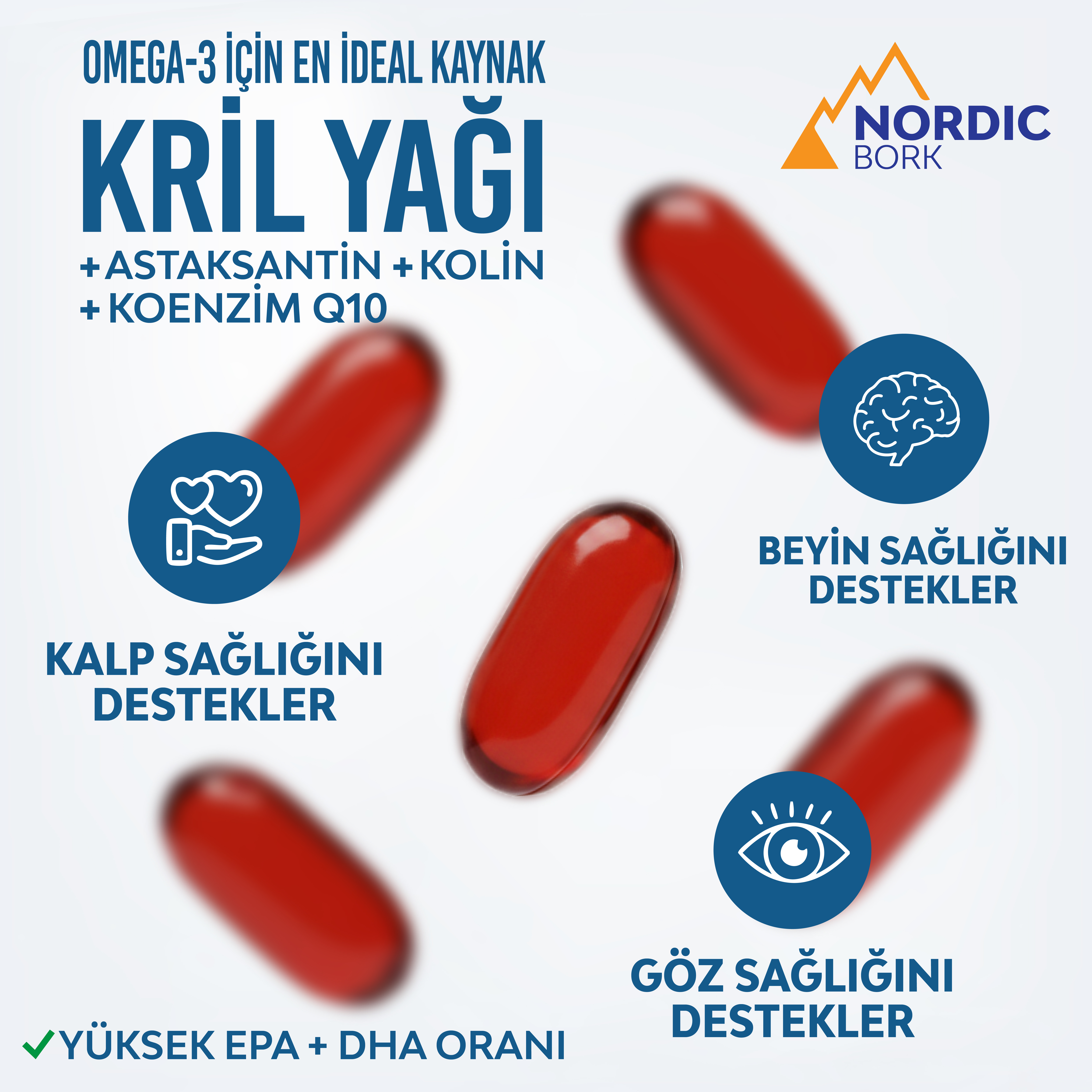 Bork Pure Krill Oil Q10 İçeren Omega 3 30 Softgel
