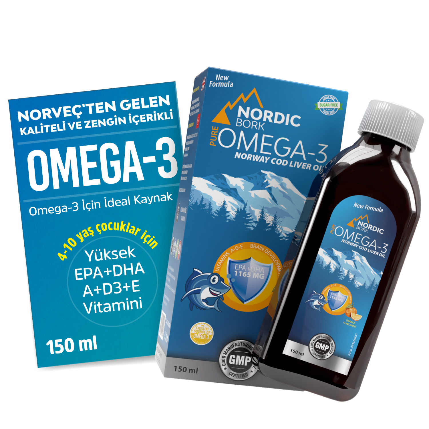 Omega-3 Balık Yağı Şurup 150 ml Portakal Aromalı Şekersiz