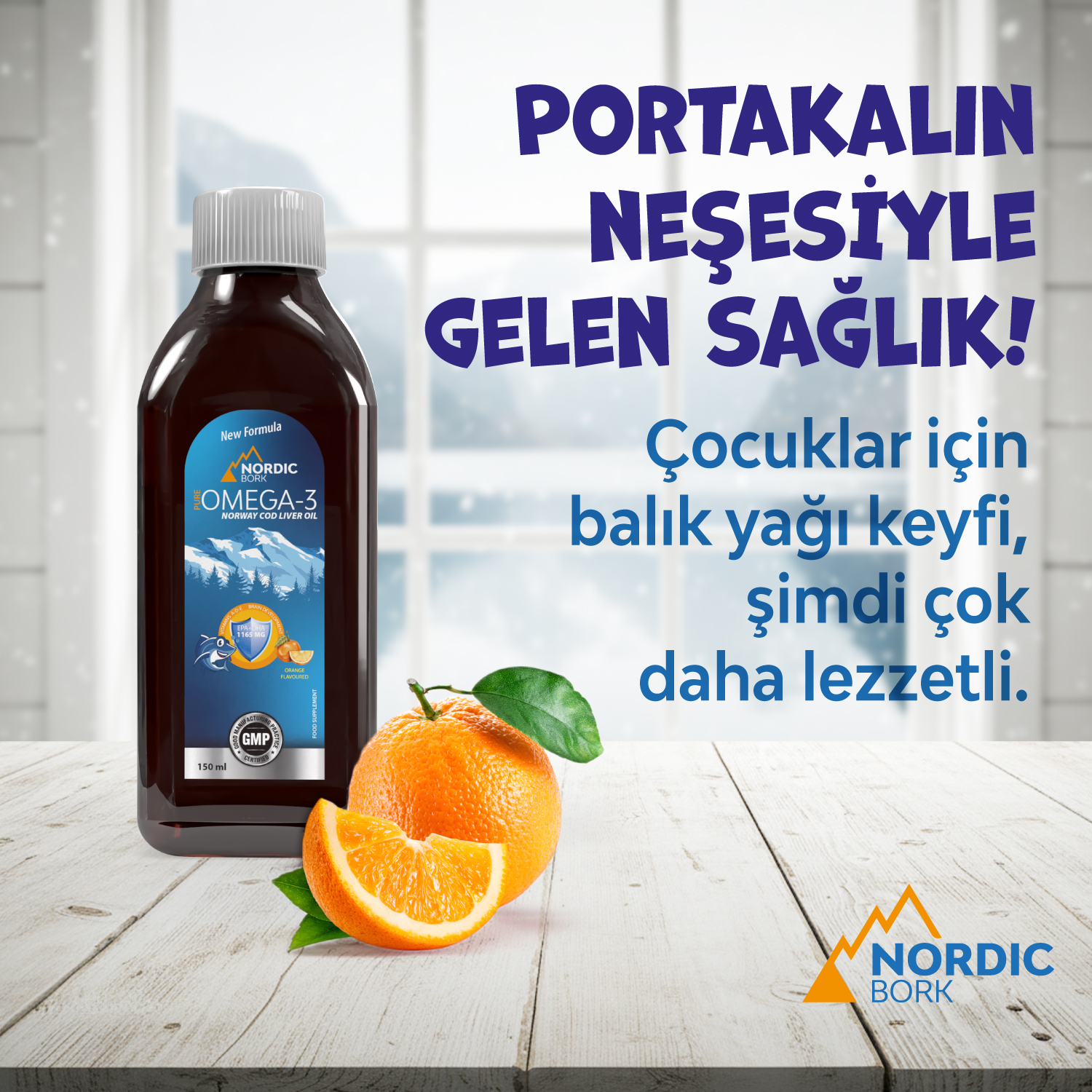 Omega-3 Balık Yağı Şurup 150 ml Portakal Aromalı Şekersiz