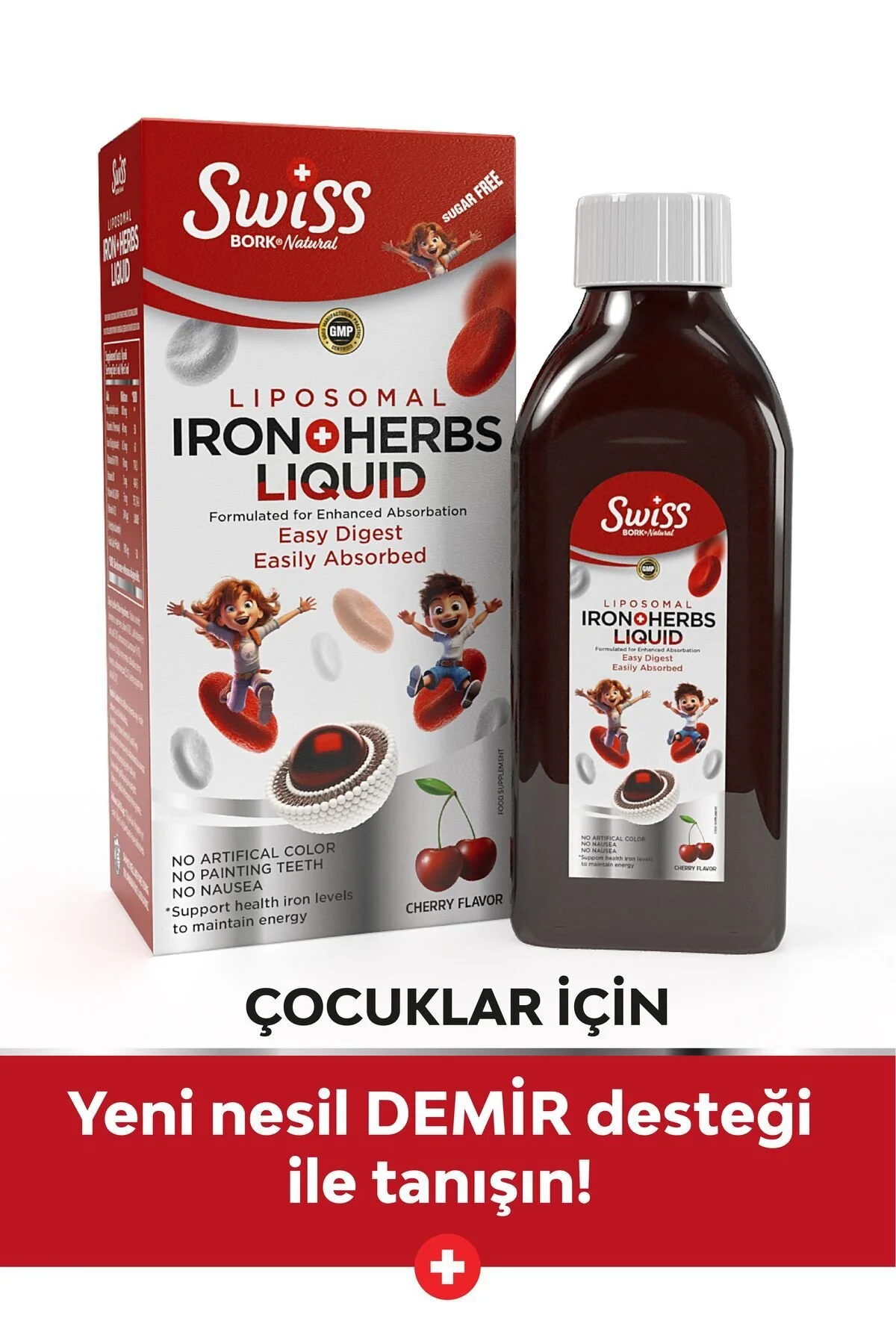 Liposomal Demir Şurubu 150 ml Çocuklar İçin Vişne Aromalı