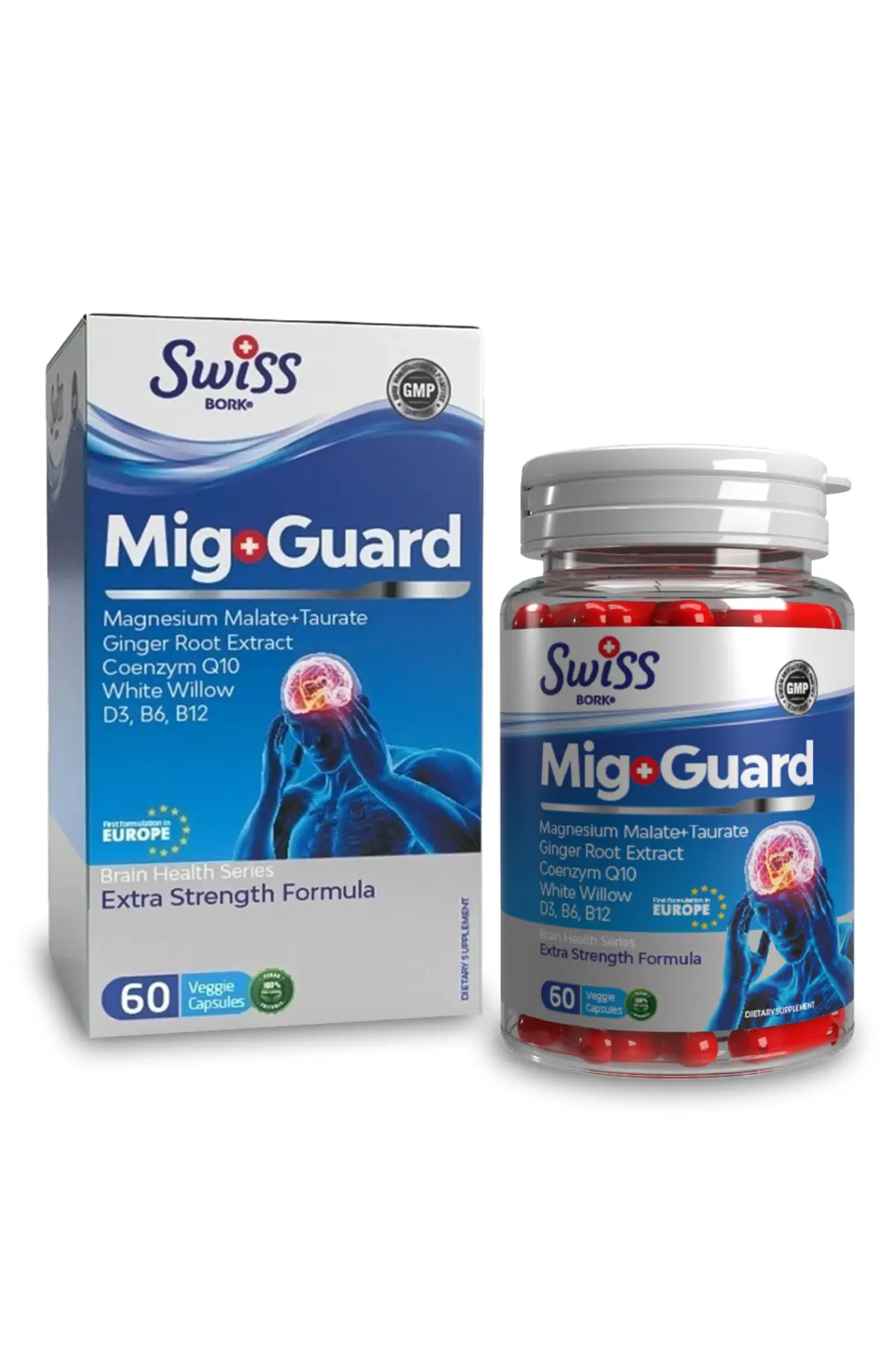 Mig-Guard 60 Kapsül Magnezyum CoQ10 Riboflavin Bitkisel Ekstraktlar