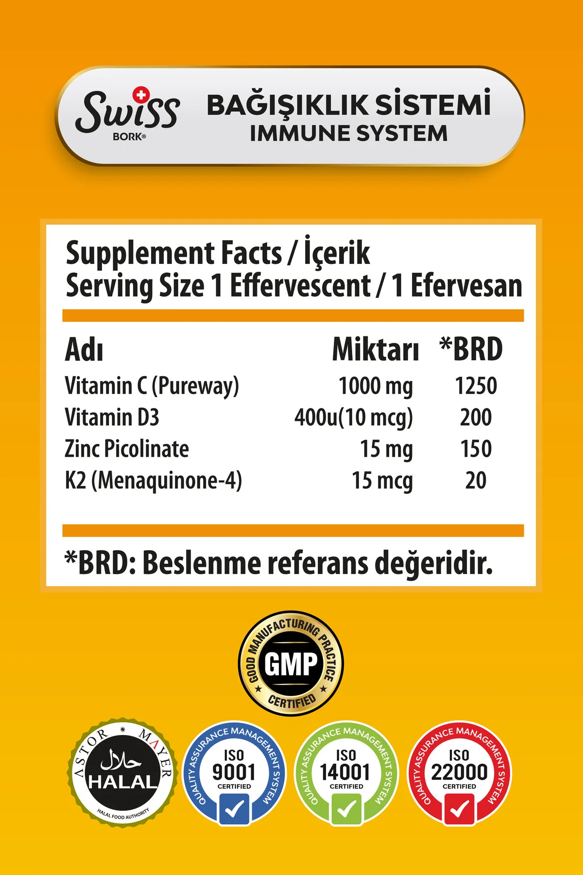 C-Complex Efervesan 20 Tablet Portakal Aromalı C Vitamini D3 K2