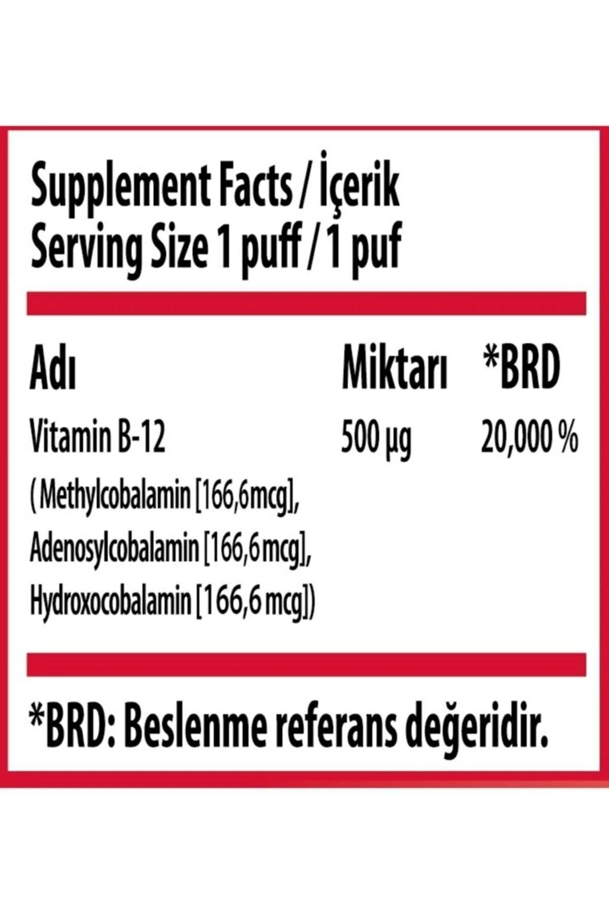 Bork Multi Cobalamin B12 Sprey 20 ml 3 Aktif B12 Formu