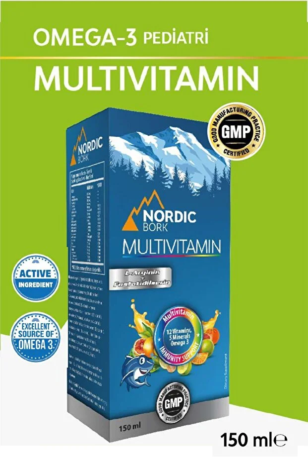 Nordic Bork Multivitamin Omega-3 Şurup 150 ml 12 Vitamin 5 Mineral